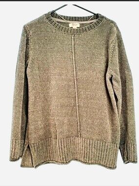 Style & Co. Sage Green Soft Chenille Ctewneck Sweater Size Large Petite LP